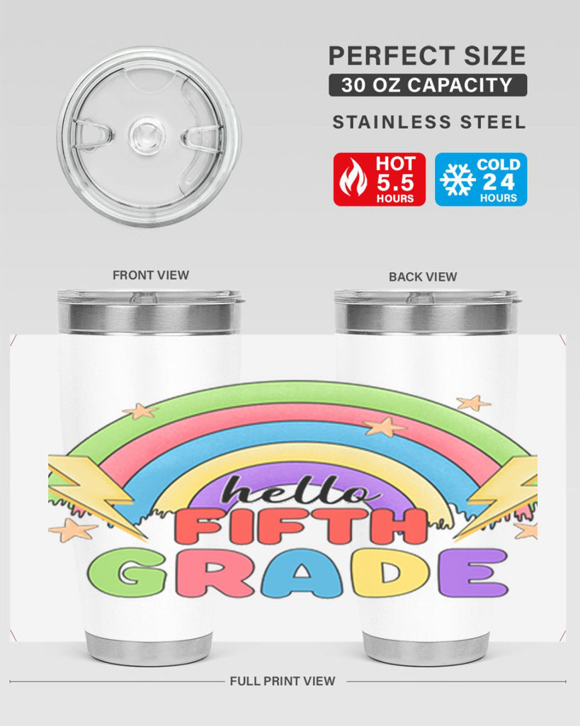 Hello 5th Grade Rainbow 14#- 5th grade- Tumbler