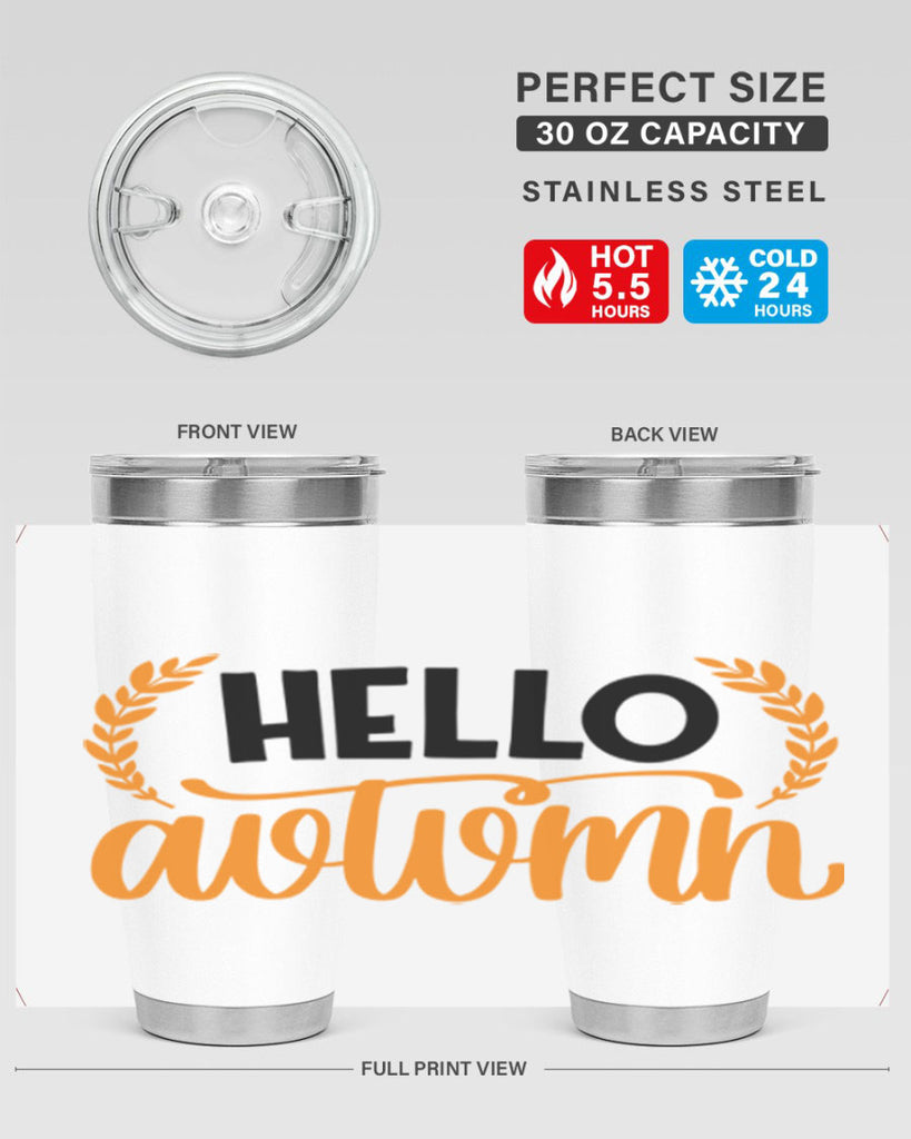Hello Autumn 493#- fall- Tumbler