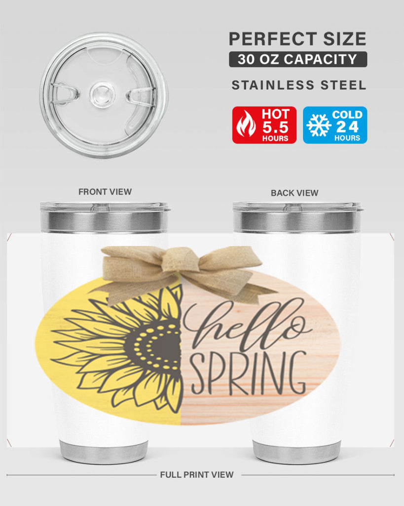 Hello spring half sunflower Mockup198#- spring- Tumbler