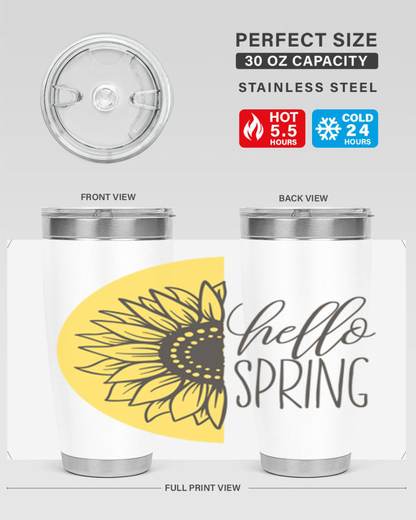 Hello spring half sunflower199#- spring- Tumbler