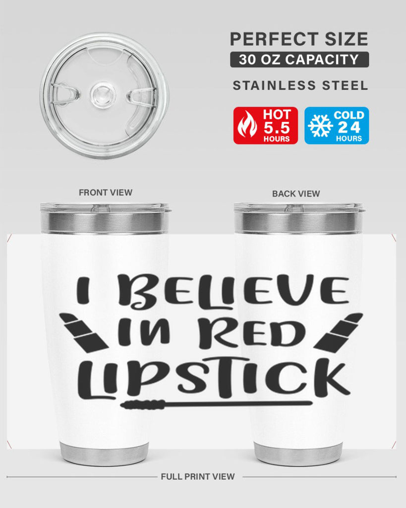 I Believe In Red Lipstick 104#- fashion- Cotton Tank