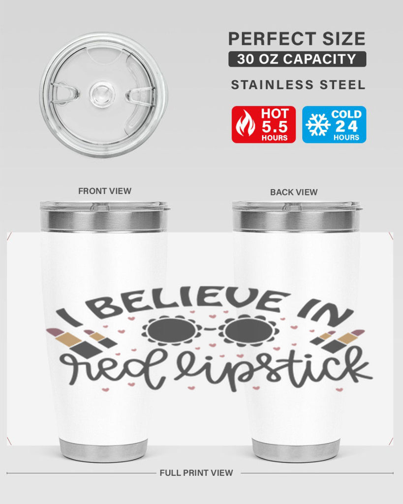 I Believe In Red Lipstick 105#- fashion- Cotton Tank