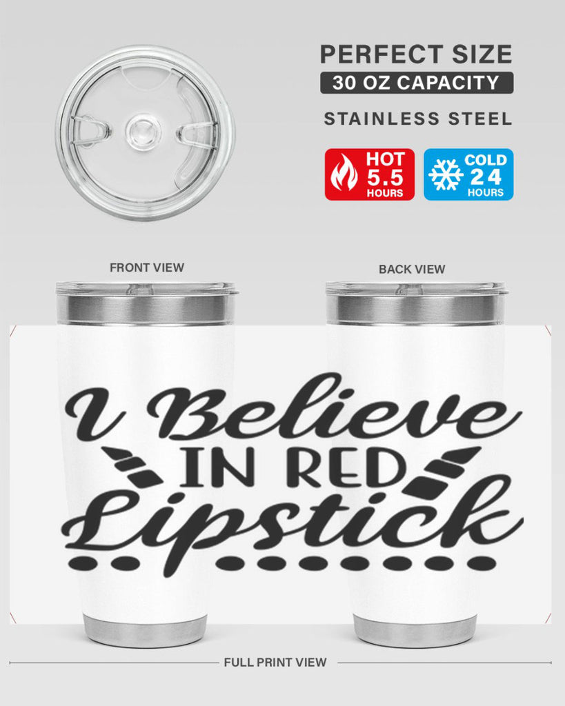 I Believe In Red Lipstick 106#- fashion- Cotton Tank