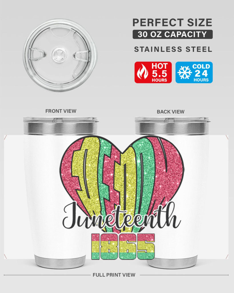 Juneteenth Since 1865 Heart 20#- Juneteenth- tumbler