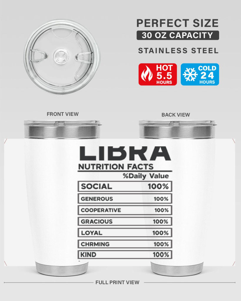 Libra Nutrition Facts 318#- zodiac- Tumbler