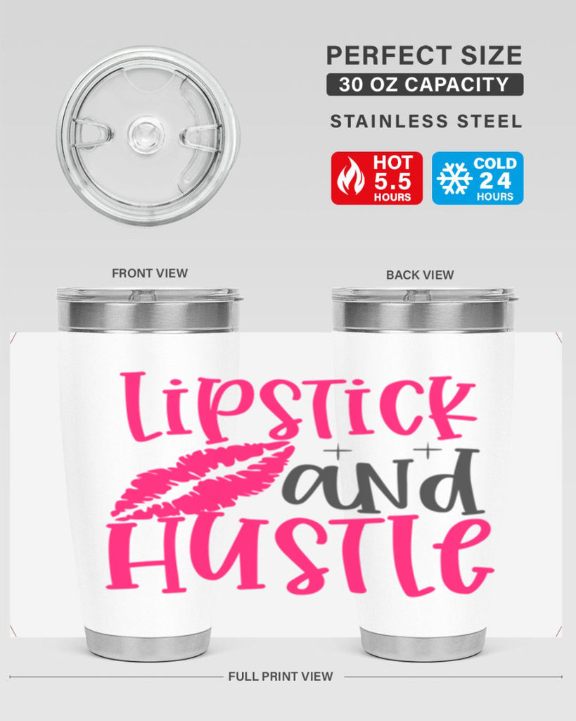 Lipstick and Hustle design Style 230#- make up- Tumbler