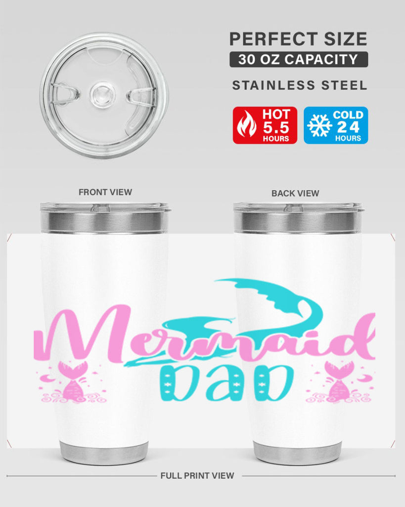 Mermaid Dad 356#- mermaid- Tumbler