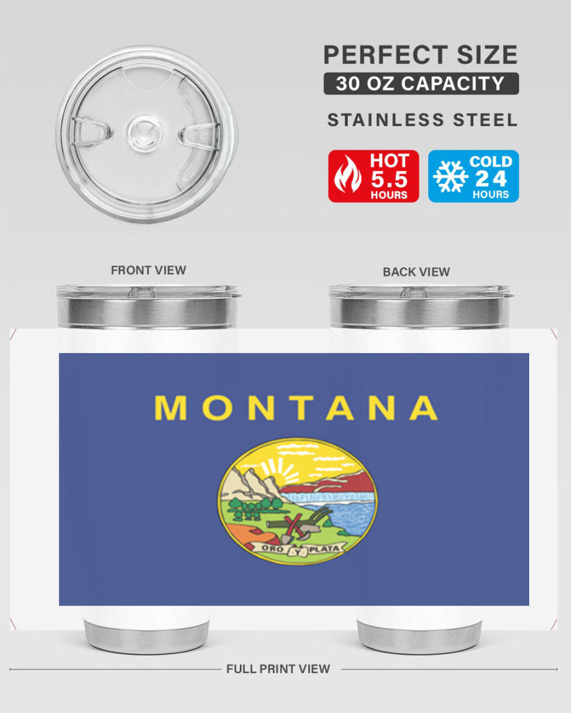Montana 26#- Us Flags- Tumbler