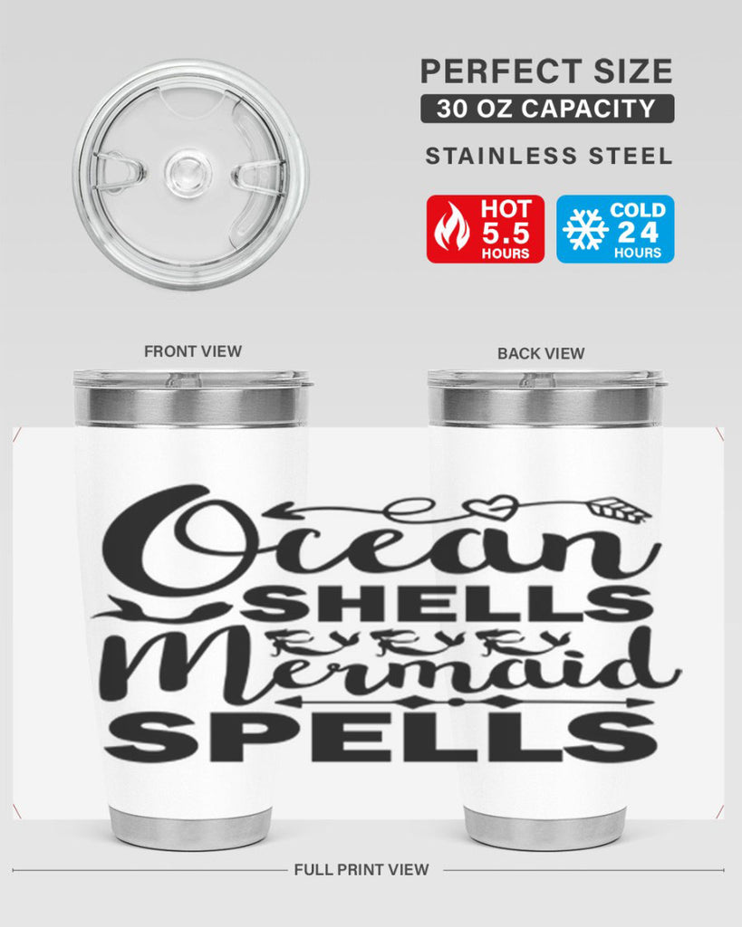 Ocean Shells Mermaid Spells 521#- mermaid- Tumbler