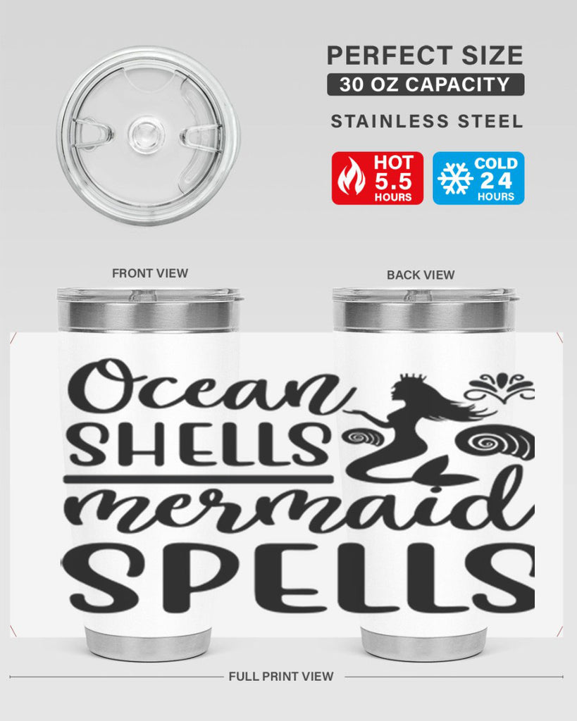 Ocean shells mermaid spells 522#- mermaid- Tumbler