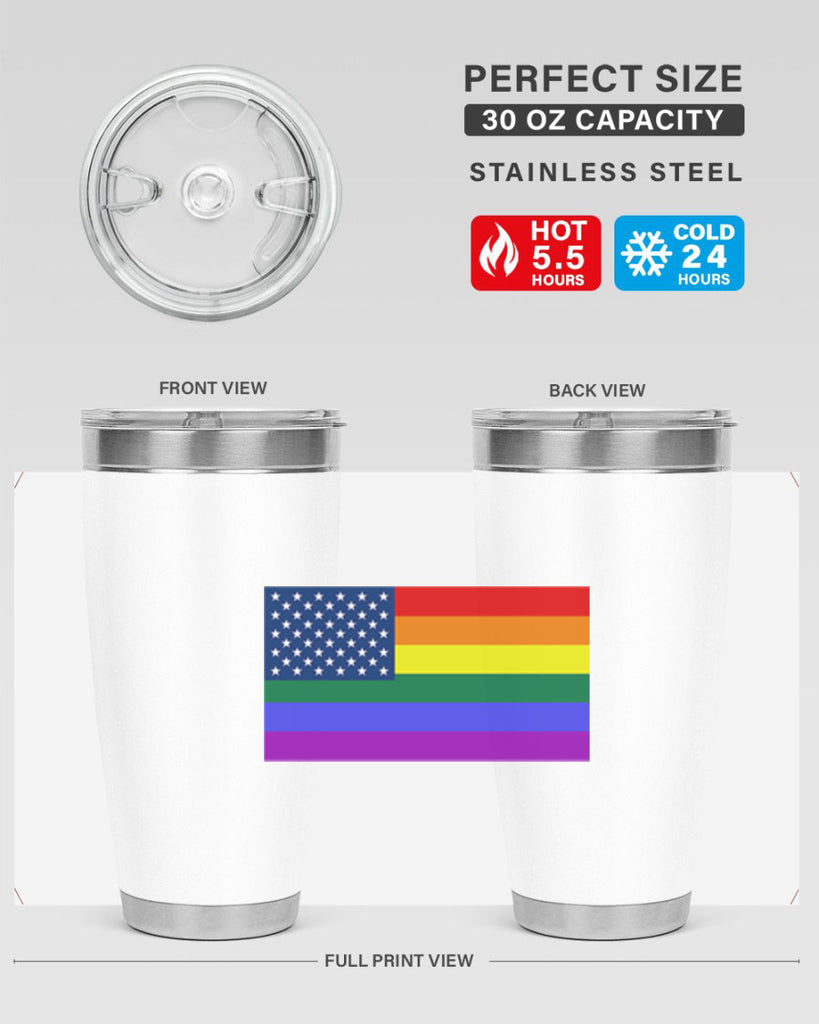 Rainbow american flag 11#- lgbt- Tumbler