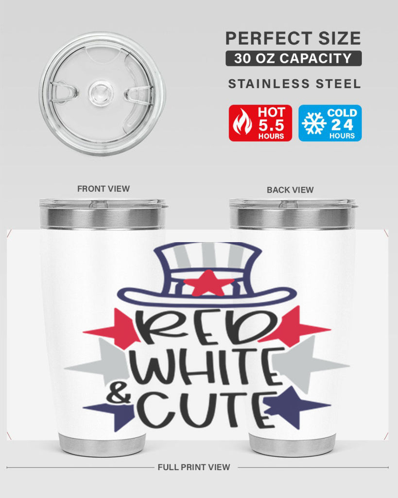 Red White Cute Style 169#- Fourt Of July- Tumbler