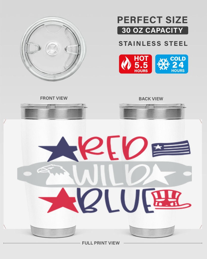 Red Wild Blue Style 171#- Fourt Of July- Tumbler