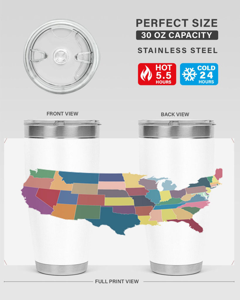 Separate Color Map Style 73#- Fourt Of July- Tumbler