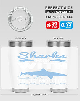Sharks hug with their mouths Style 22#- shark  fish- Tumbler