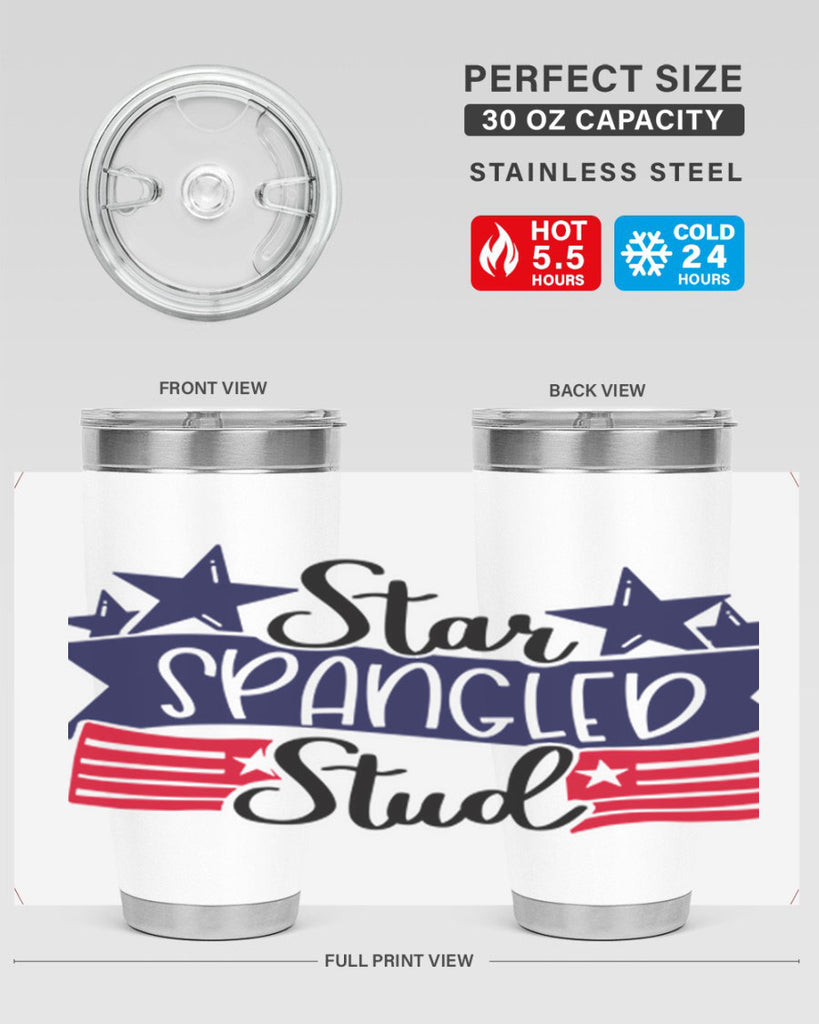 Star Spangled Stud Style 173#- Fourt Of July- Tumbler