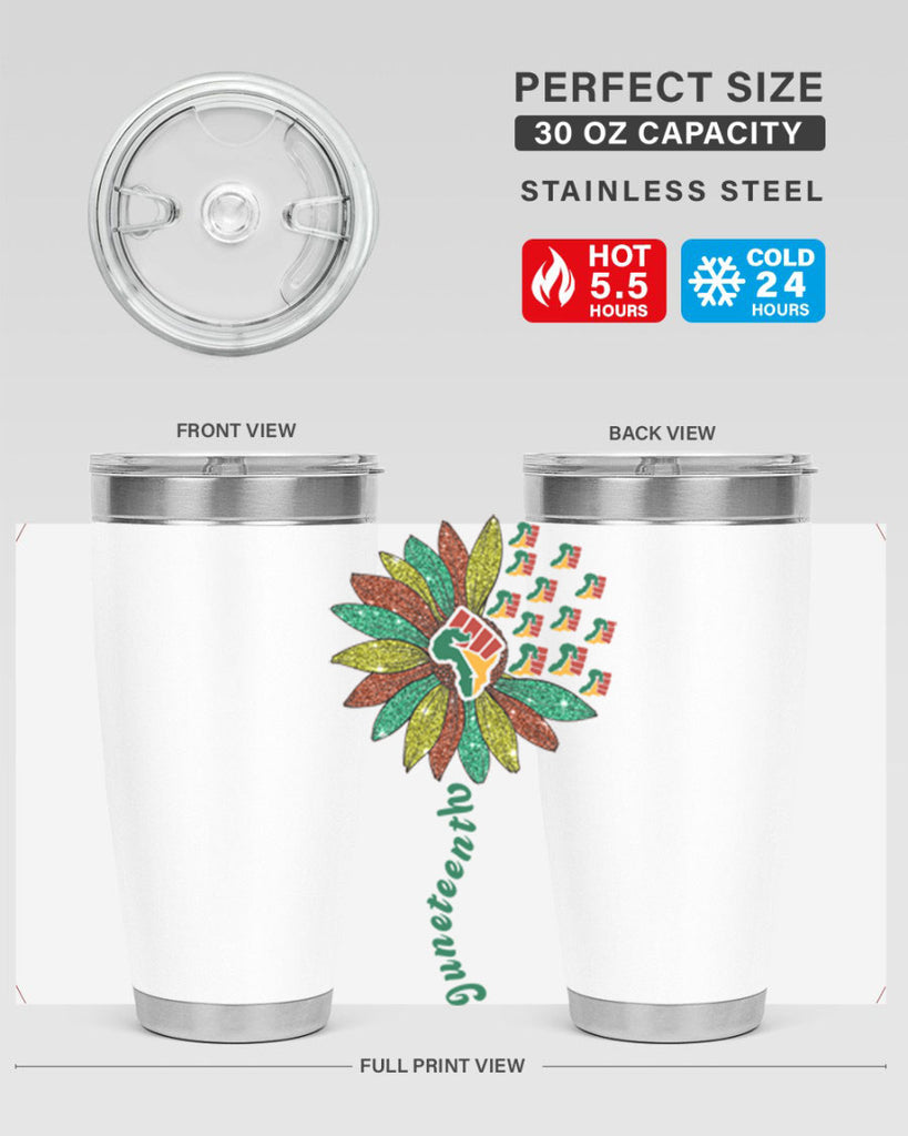 Sunflower Fist Juneteenth Black History 24#- Juneteenth- tumbler