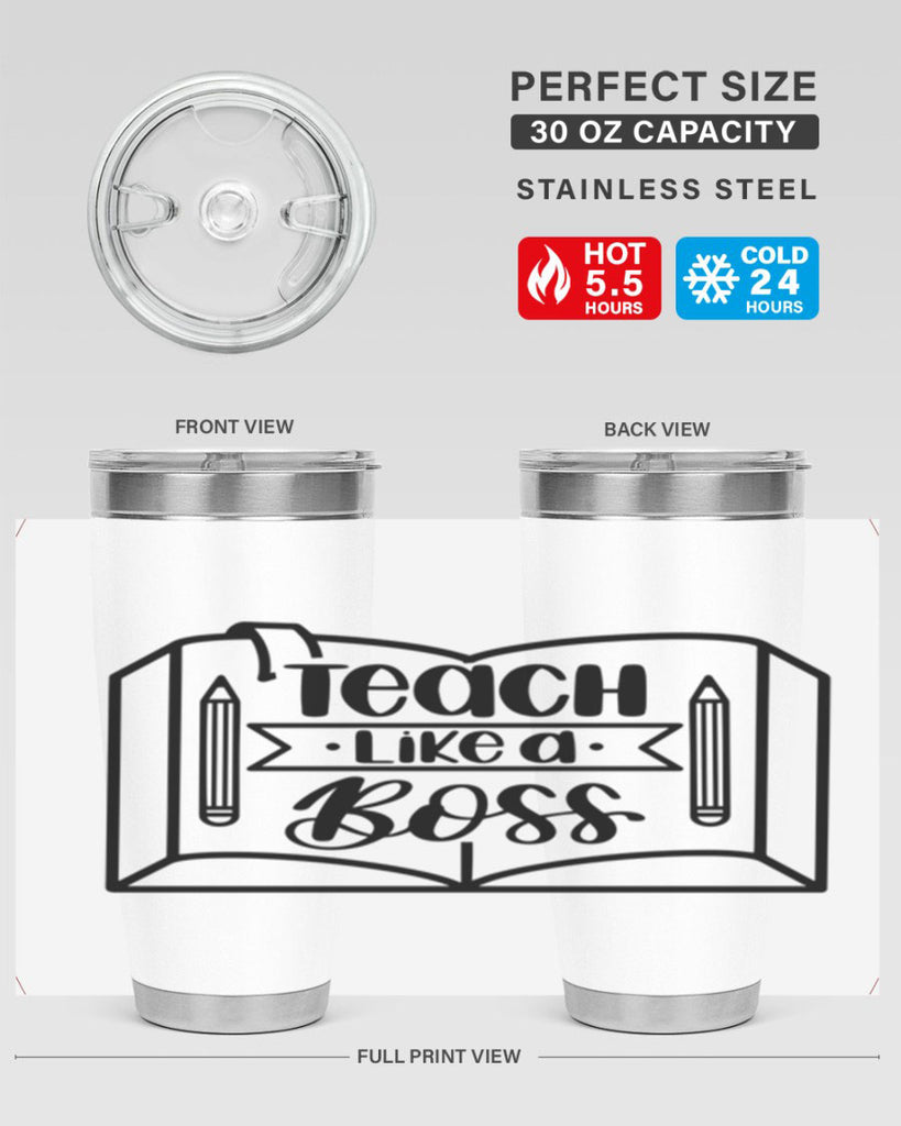 Teach Like A Boss Style 54#- teacher- tumbler