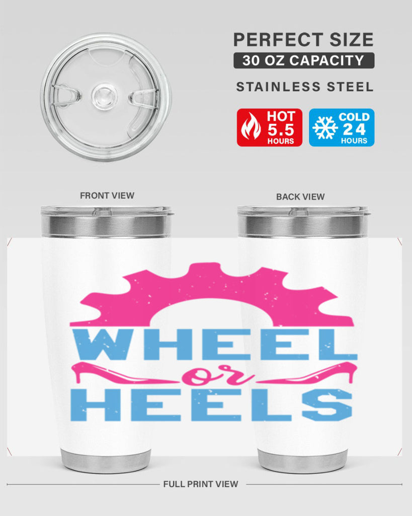 Wheel or Heels Style 8#- baby shower- tumbler
