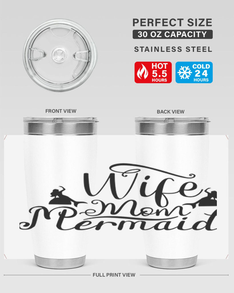 Wife Mom Mermaid 671#- mermaid- Tumbler