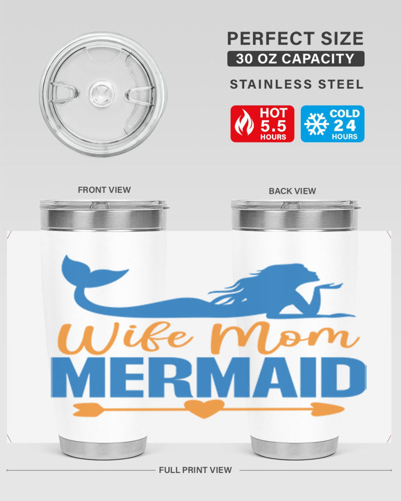 Wife Mom Mermaid 673#- mermaid- Tumbler