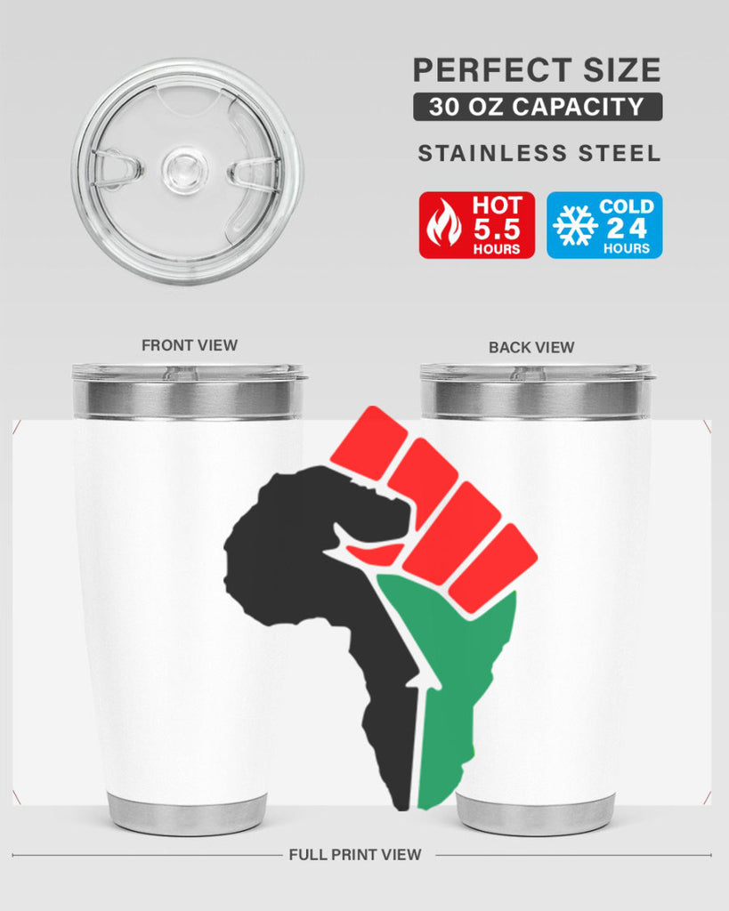 african power fist 274#- black words phrases- Cotton Tank