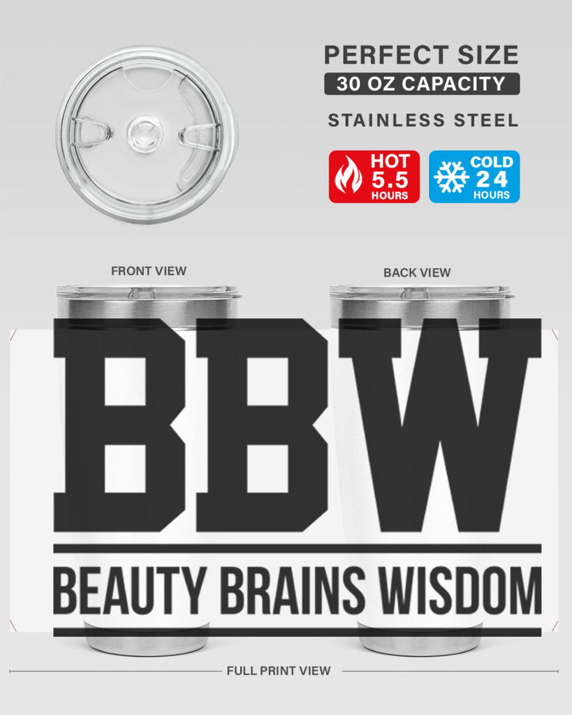 bbw beauty brains wisdom 263#- black words phrases- Cotton Tank