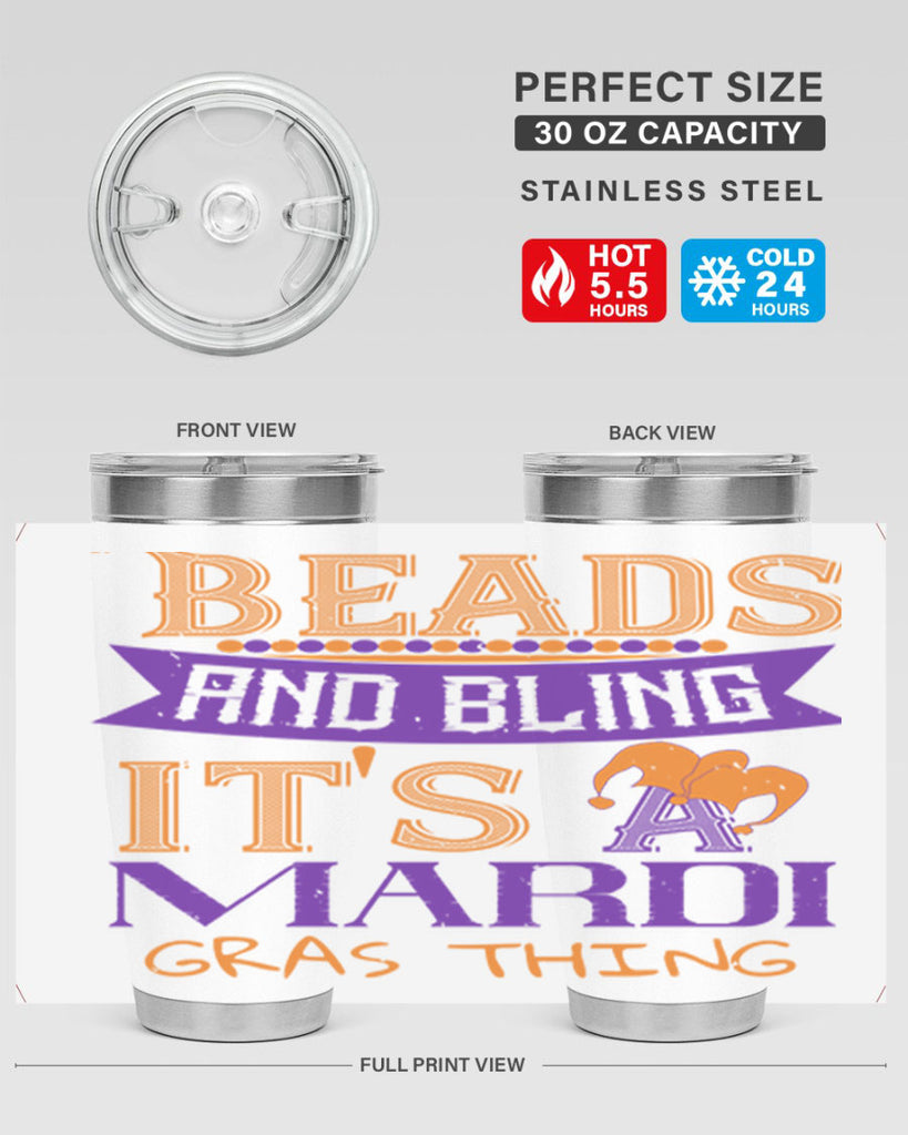 beads and bling its a mardi gras thing 51#- mardi gras- Tumbler