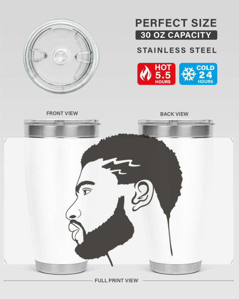 beardman 52#- black men - boys- tumbler