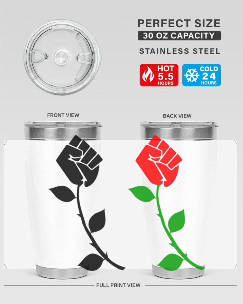 black power fist rose 197#- black words phrases- Cotton Tank
