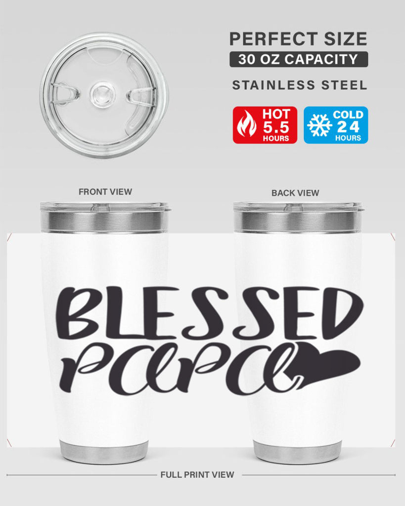 blessed papa 70#- grandpa - papa- Tumbler