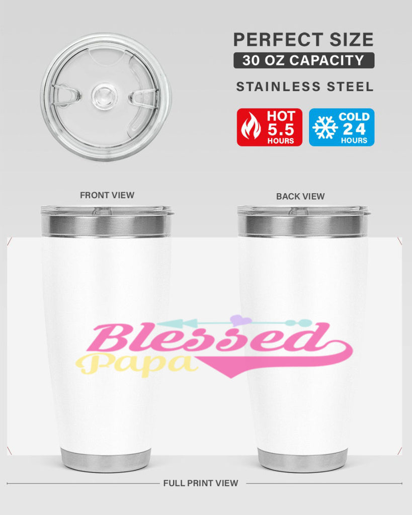 blessed papa 73#- grandpa - papa- Tumbler
