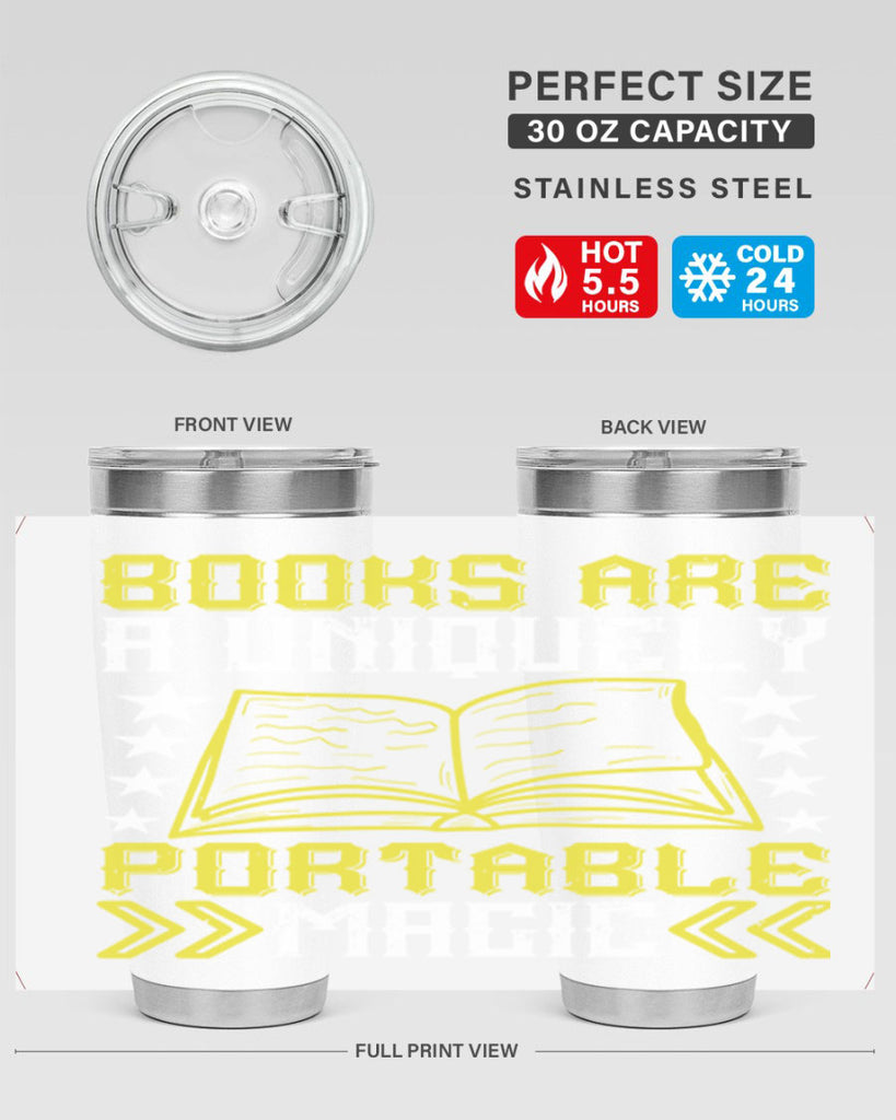 books are a uniquely portable magic 75#- reading- Tumbler