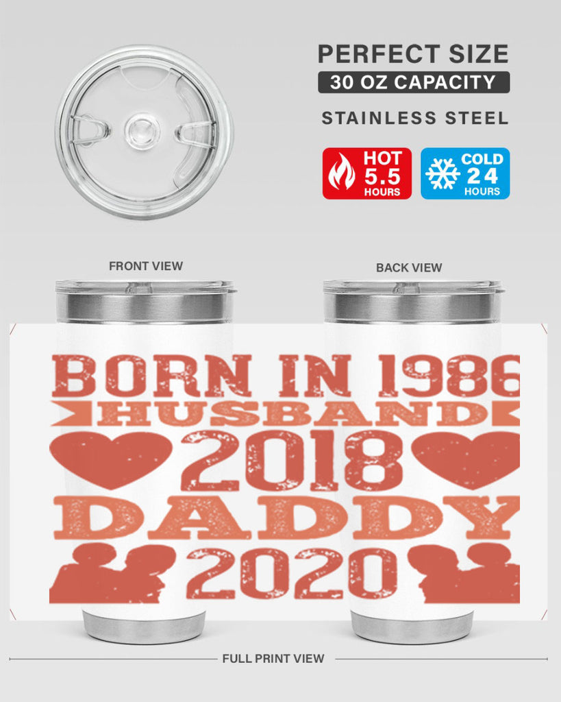 born in husband daddy 123#- fathers day- Tumbler