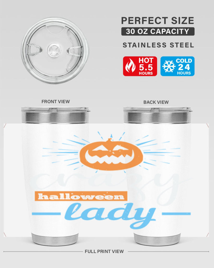 crazy halloween lady 118#- halloween- Tumbler