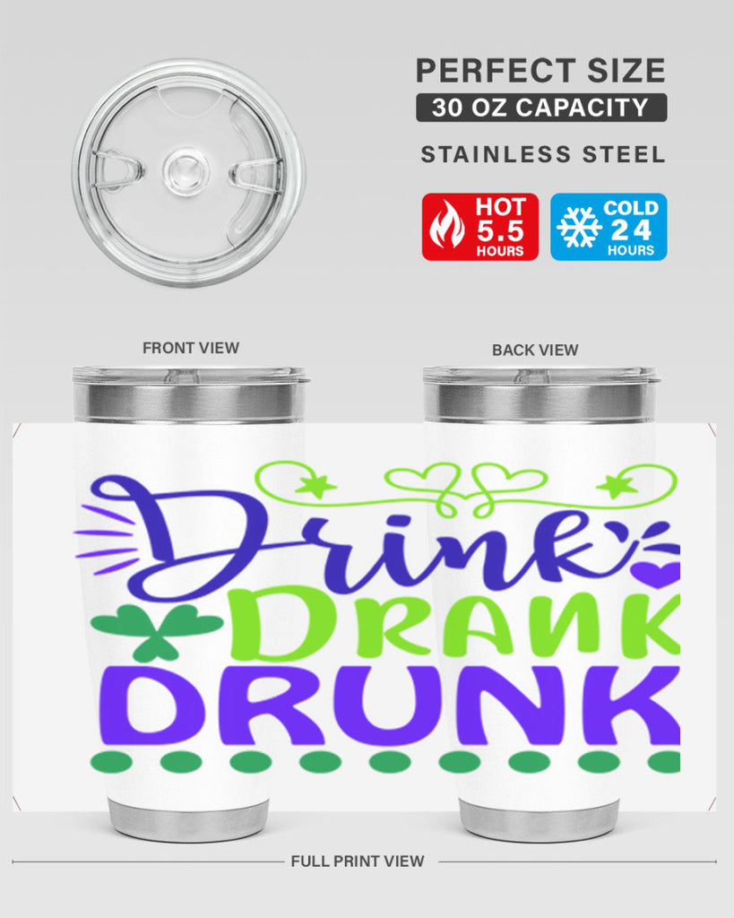 drink drank drunk 22#- mardi gras- Tumbler