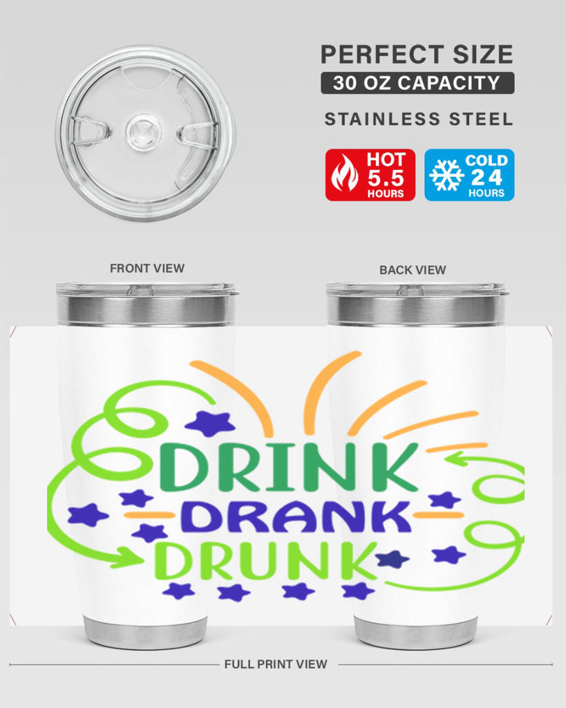 drink drank drunk 23#- mardi gras- Tumbler