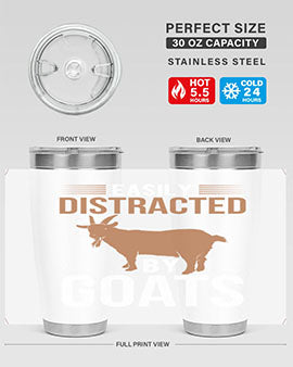 easily distracted by goats Style 5#- goat- Tumbler