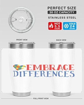embrace differences Style 13#- autism- Tumbler