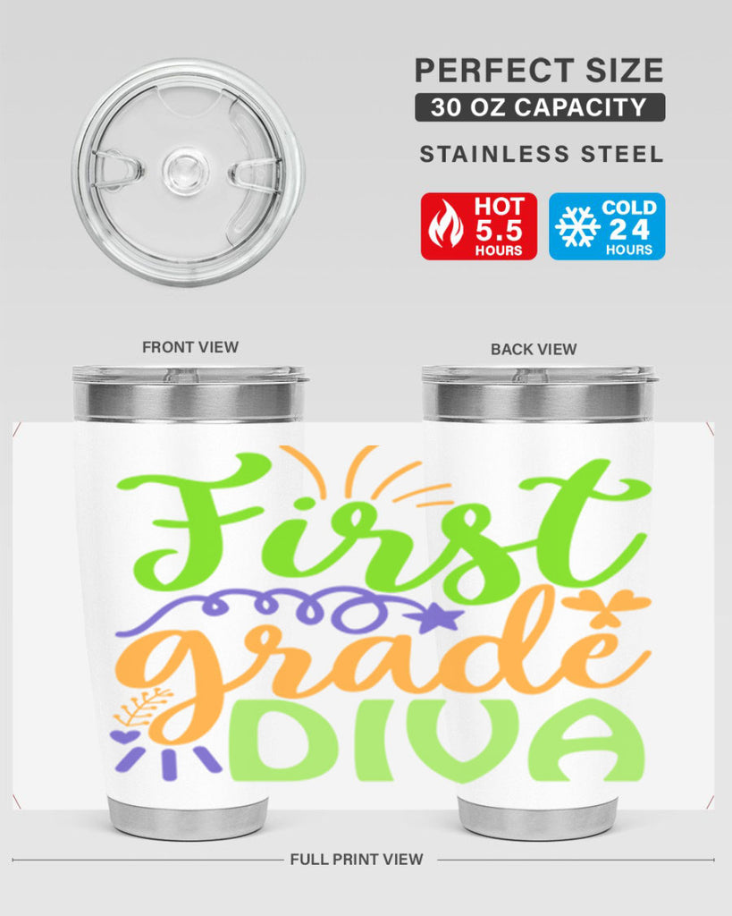 first grade diva 21#- mardi gras- Tumbler