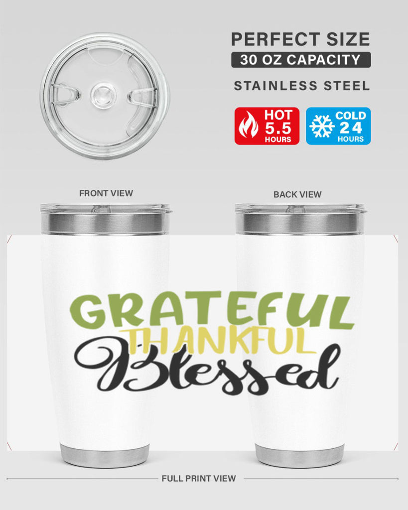 grateful thankful blessed 57#- thanksgiving- Tumbler