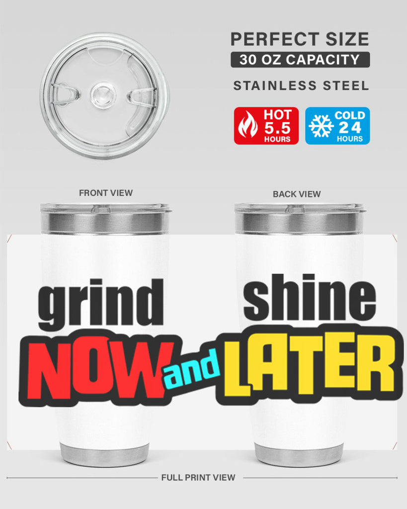 grind now and shine later 142#- black words phrases- Cotton Tank
