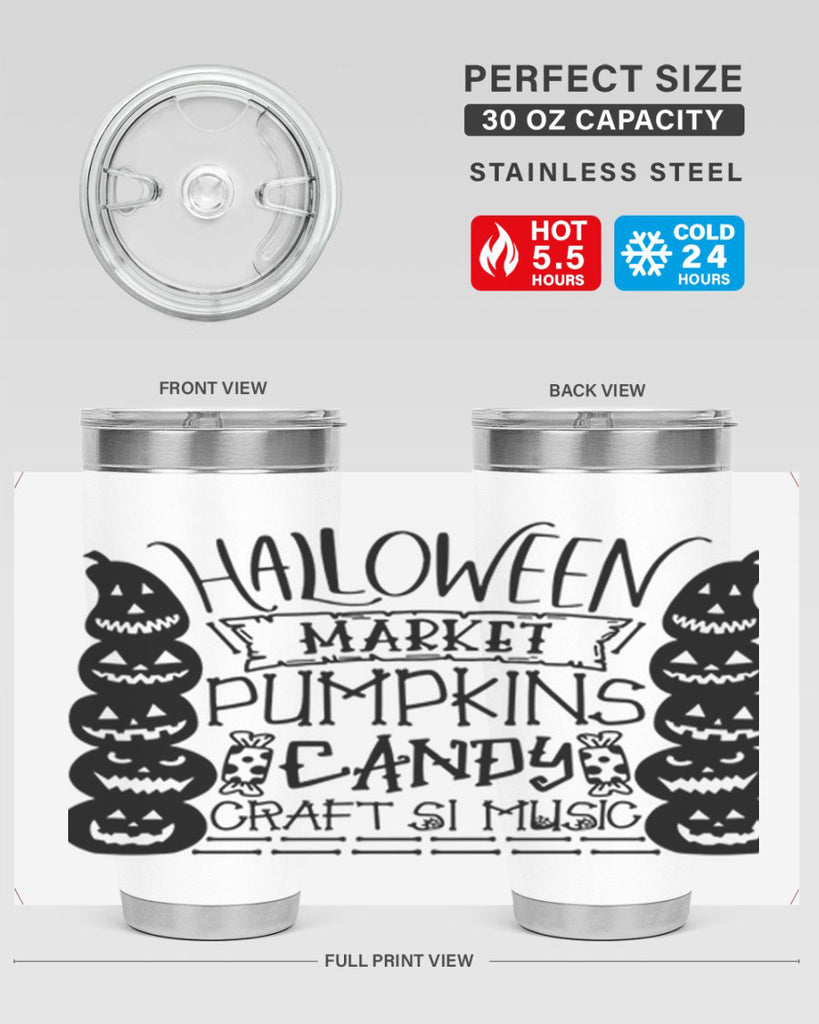 halloween market pumpkins candy 73#- halloween- Tumbler
