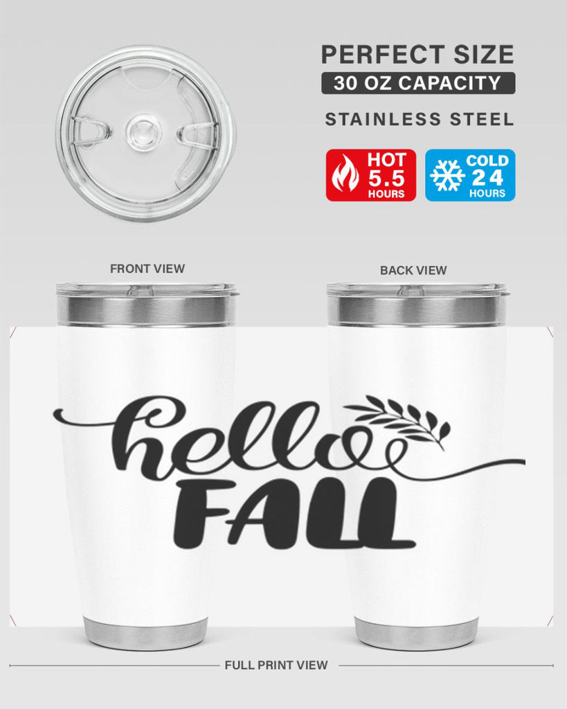 hello fall 54#- thanksgiving- Tumbler