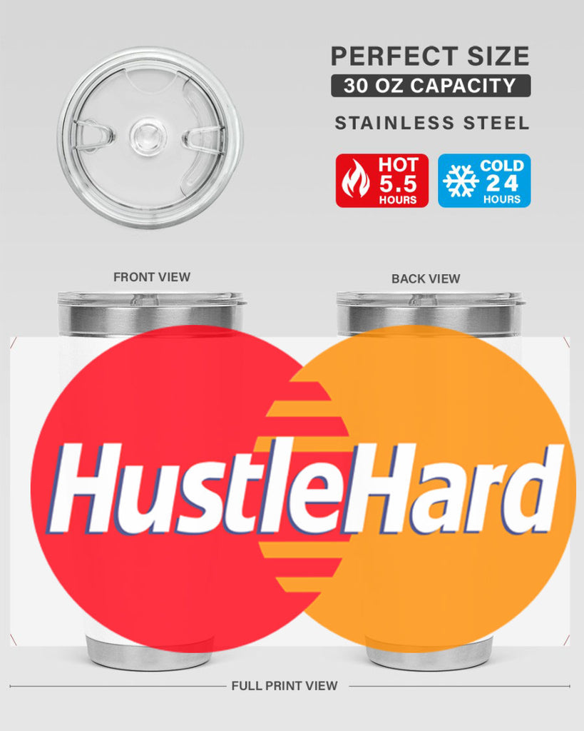 hustle hard 122#- black words phrases- Cotton Tank