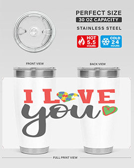 i love you Style 23#- autism- Tumbler