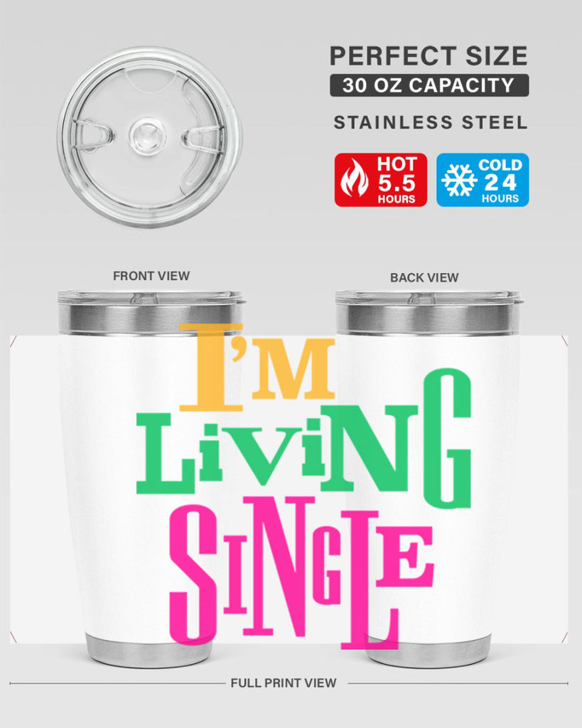im living single 108#- black words phrases- Cotton Tank