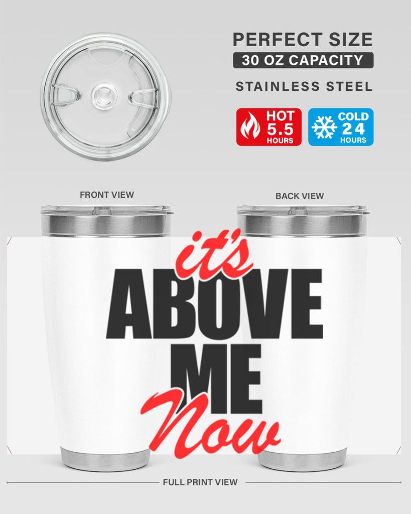 its above me now 106#- black words phrases- Cotton Tank