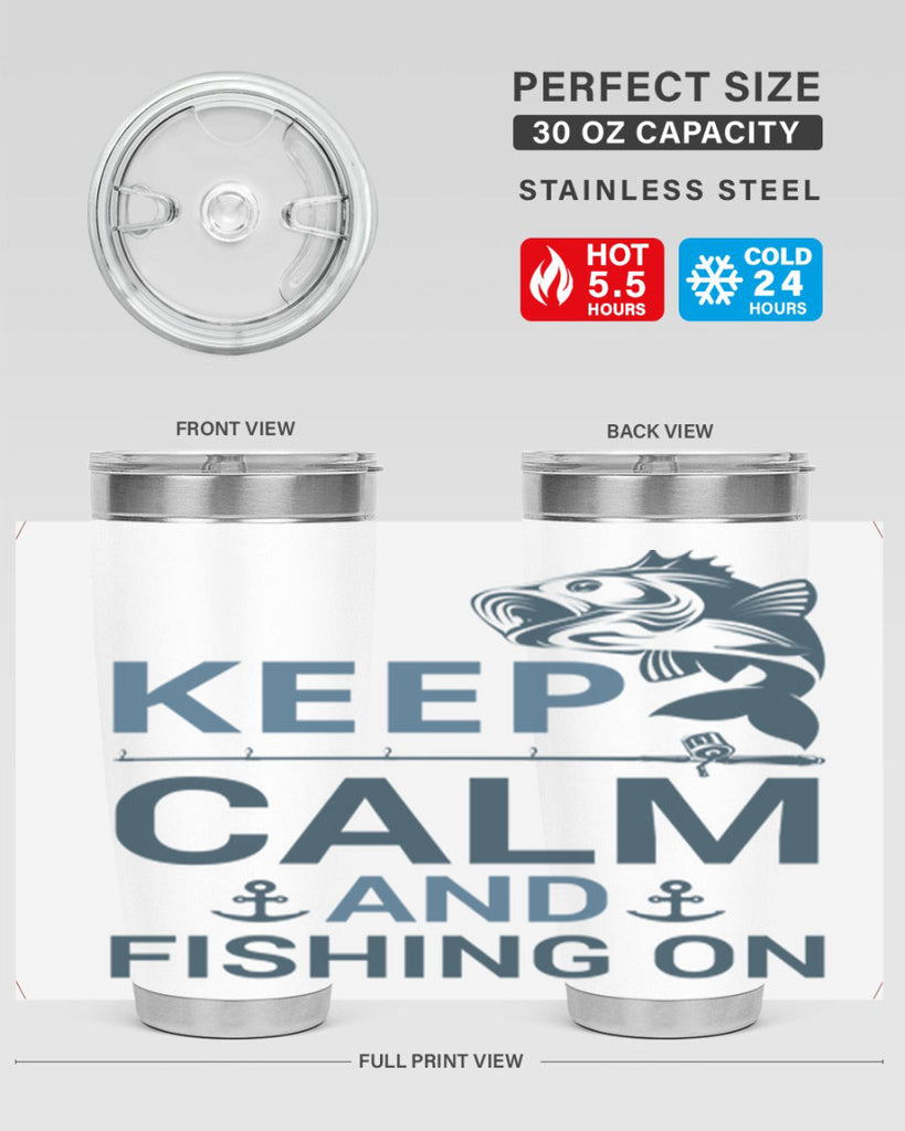 keep calm 65#- fishing- Tumbler