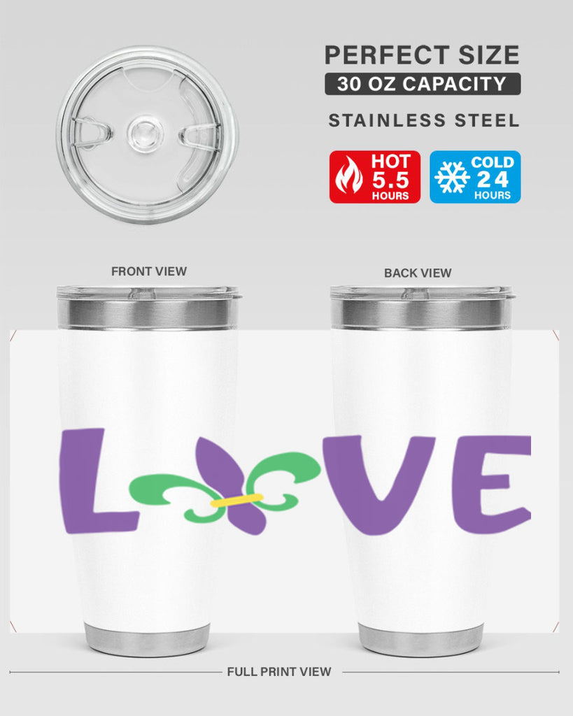 love 80#- mardi gras- Tumbler